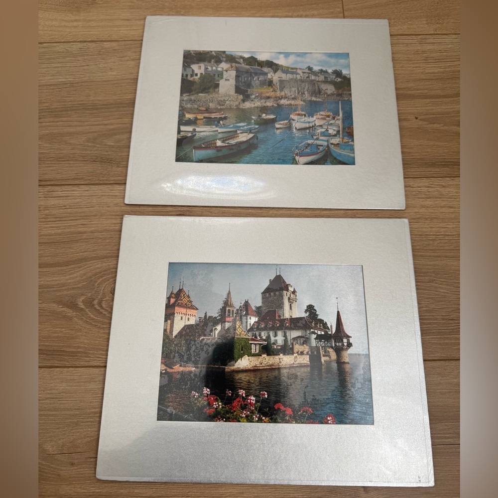 Vintage Dufex foil prints Harbor Set Of 2